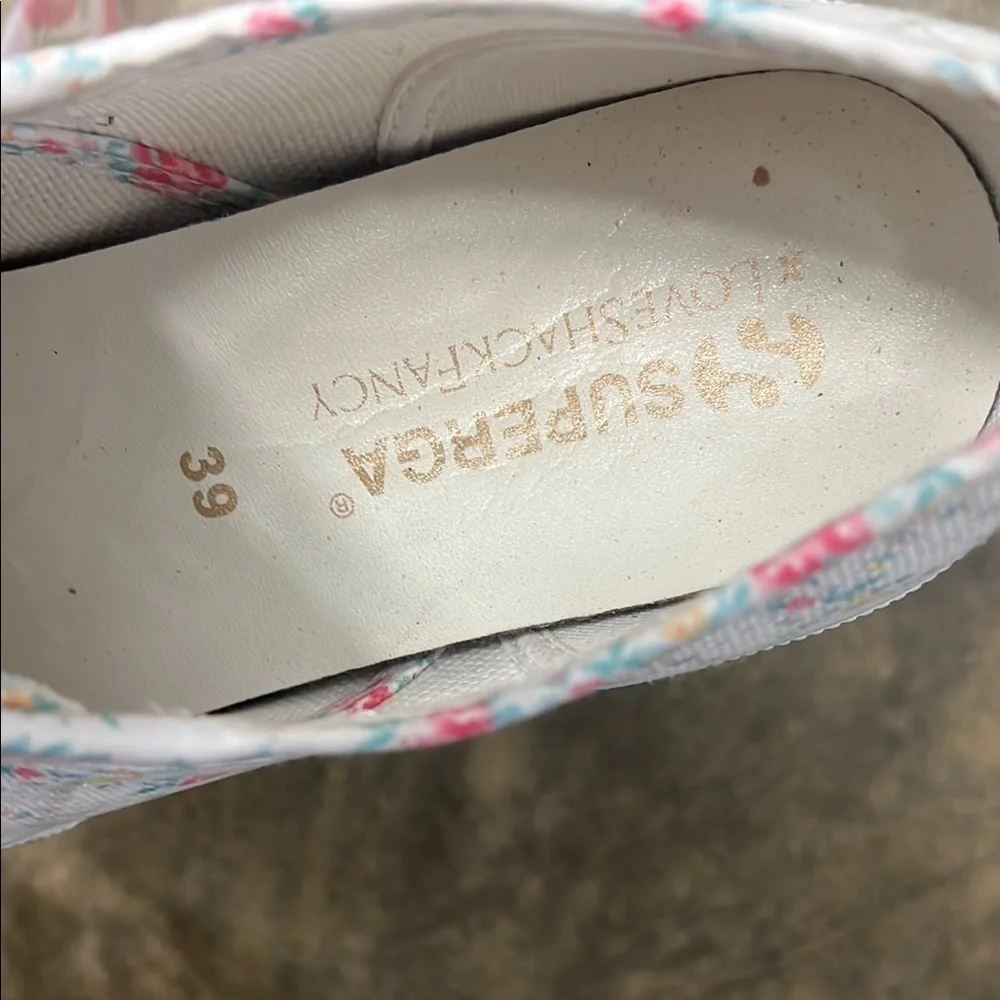 Beautiful Loveshack Fancy × Superga white floral sneakers  size 39/8.5 - Picture 7 of 7